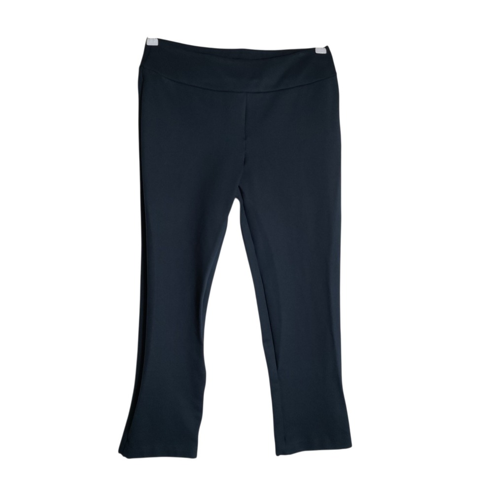 Soft Surroundings Black Pull On Cropped Pants 28Y28 Womens Medium Flare Hem
